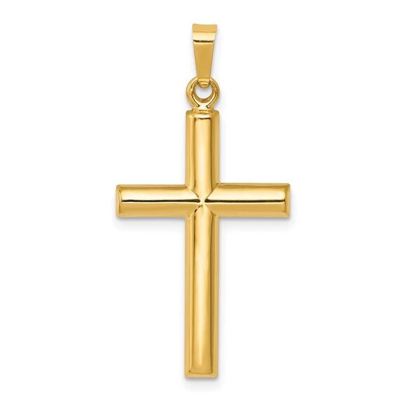 Kazi Luxury 14k Yellow Gold Hollow Cross Pendant